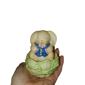 Adorable bunny and cabbage salt and pepper shakers